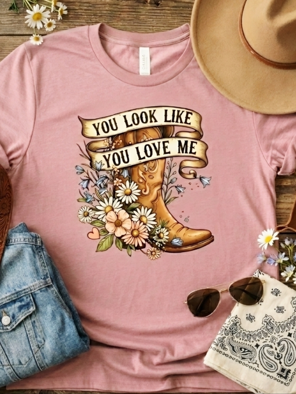 Ella Langley Inspired Country Music Tee • Mauve Western Graphic Shirt • Floral